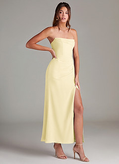 Azazie Leonis Bridesmaid Dresses Lemon Sorbet Mermaid Strapless Chiffon Convertible Dress image8