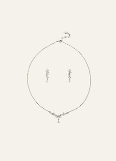 front Collier en forme de larme avec zircon cubique floral