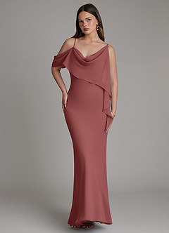 Azazie Yura Bridesmaid Dresses Amethyst Mermaid Off the Shoulder Chiffon Dress image4