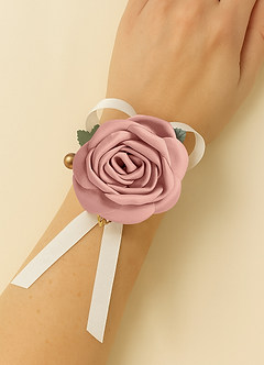 front Matching Color Matte Satin Wrist Corsage