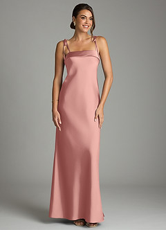 Azazie Ellia Brudtärnklänningar Klä av Tubklänning i Stretch Satin Rosett Rosett image1