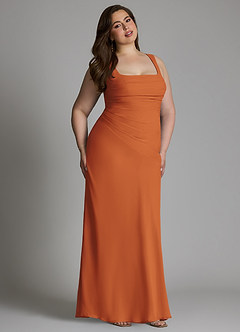 Azazie Agustina Bridesmaid Dresses Cinnamon Mermaid Corset Chiffon Dress image14