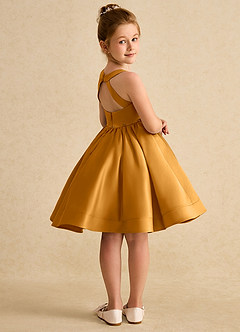 Azazie Julietta Blumenmädchenkleider Ballkleid Cabrio Tüll Kleid Butterscotch image8
