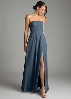 Azazie Tamira Suknie dla druhen Linia A Pofałdowany Szyfon Do ziemi Sukienka image2