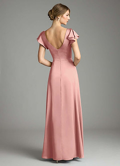 Azazie Omari Bridesmaid Dresses Rosette A-Line Stretch Satin Dress image2
