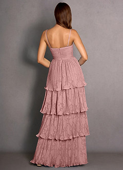 Jessamine Rosa Chiaro Abito da ballo a trapezio con volant in pizzo image2