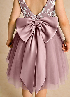 Azazie Butterfly Flower Girl Dresses Dusty Rose A-Line Lace Dress image6