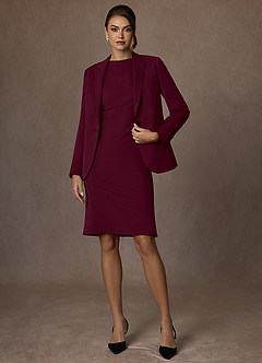 front Kennedy Burgundy Structured Stretch Dress