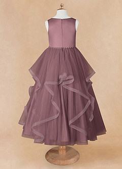 Azazie Sofia Flower Girl Dresses Vintage Mauve A-Line Beaded Tulle Dress image9