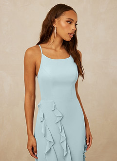 Christian Siriano Bridal for Azazie 1006 Bridesmaid Dresses Mist Mermaid Ruched Chiffon Dress image6
