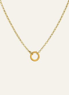 front 18K Gold Plated Charm Birthstone Necklace