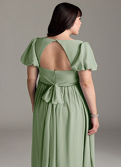Azazie Madisynn Vestidos de dama de honra para maternidade Vestir Arco Comprimento do chão Chiffon image10