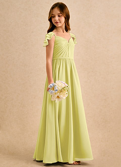 Azazie Meimei Girls Formal Final Sale Sky Blue A-Line Pleated Chiffon Dress image4