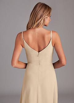 Azazie Daenerys Bridesmaid Dresses Champagne A-Line Cowl Chiffon Dress image7