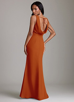 Azazie Linelle Bridesmaid Dresses Paprika Mermaid Pleated Chiffon Dress image2