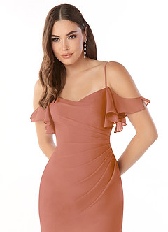 Azazie Emeralda Bridesmaid Dresses MAI TAI Sheath Off the Shoulder Chiffon Dress image6