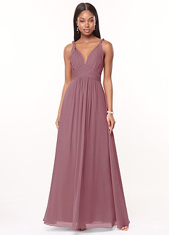 Azazie Maren Abiti da Damigella Abito A-Line in Chiffon Plissettato Vintage Malva image1