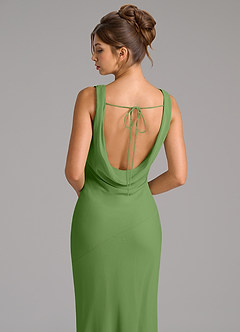 Azazie Rylina Bridesmaid Dresses Basil Mermaid Pleated Chiffon Dress image2