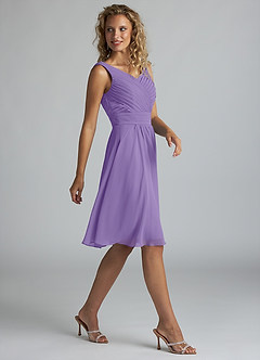 Azazie Grace Brautjungfernkleider A-Linie Plissee Chiffon Kleid Tahiti image4
