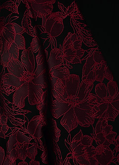 front Samuel Bourgogne Blomsterjacquard smokingjakke med spids revers