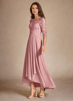 Azazie Marietta vestidos de madre de la novia Vestido Rosa Polvorienta de Encaje de Corte en A image5