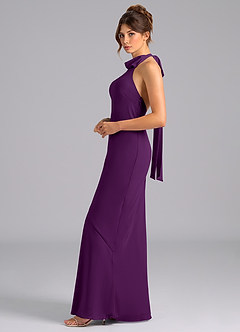 Azazie Velli Bridesmaid Dresses Grape Mermaid Bow Chiffon Dress image5