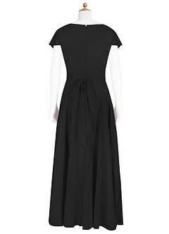Azazie Payton A-Linie Schleifen Chiffon Kleider Schwarz image7