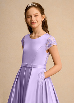Azazie Bunny Junior Formal Robe Demoiselle D'honneur Fillette Robe Princesse en Dentelle Lilas image4