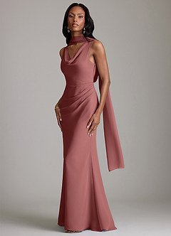 Azazie Linelle Bridesmaid Dresses Amethyst Mermaid Pleated Chiffon Dress image4
