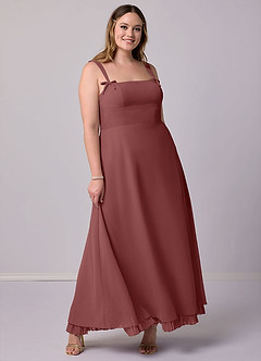 Barbie ♥ Azazie Bridesmaid Dresses Amethyst A-Line Pleated Chiffon Dress image8