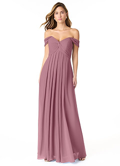 Azazie Kaitlynn Bridesmaid Dresses Vintage Mauve Empire Ruched Chiffon Convertible Dress image2