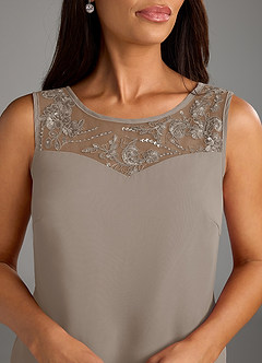 Azazie Maura Mother of the Bride Dresses Taupe Jumpsuit/Pantsuit Sequins Chiffon Dress image5