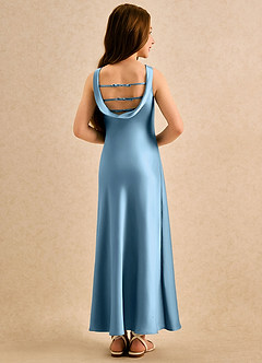 Azazie Raspberry Girls Formal Flower Girl Klänningar Klä A-Line i Stretch Satin Plisserad image2