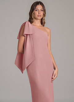Azazie Capri Bridesmaid Dresses Dusty Rose A-Line One Shoulder Chiffon Dress image7