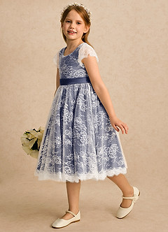 Azazie Maisie Flower Girl Klänningar Klänning A-linje i Spets image6