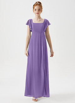 Azazie Bondi Junior A-Linie Seitliche Cut-Outs Gittergewebe Kleid Tahiti image4