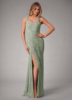 Azazie Luci Bridesmaid Dresses Agave Mermaid Pleated Floral Burnout Convertible Dress image1