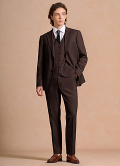 front James Ganache Structured Stretch 3-piece suit