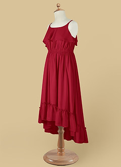 Azazie Karmen Flower Girl Dresses Scarlet A-Line Ruched Chiffon Dress image10