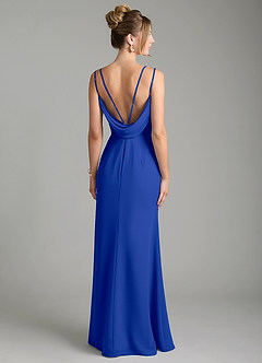 Azazie Egypt Bridesmaid Dresses Royal Blue Sheath Sweetheart Neckline Chiffon Dress image2