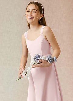 Azazie Denice Junior Blushing Pink A-Line Chiffon Dress image6
