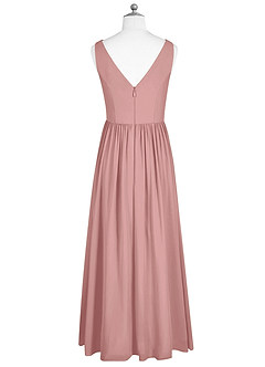 Azazie Sawyer Junior Dusty Rose A-Line Pleated Chiffon Dress image7
