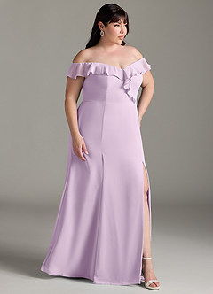 Azazie Sophie Bridesmaid Dresses Frosted Lilac A-Line Off the Shoulder Chiffon Convertible Dress image10