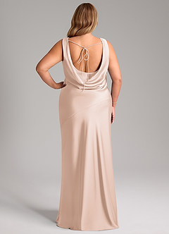 Azazie Rylina Bridesmaid Dresses Blushing Pink Mermaid Stretch Satin Dress image8