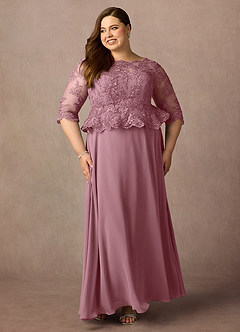 Azazie Averie Mother of the Bride Dresses Vintage Mauve A-Line Boatneck Sequins Chiffon Dress image15