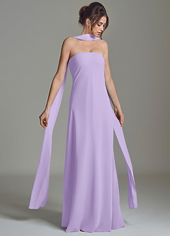 Azazie Ilana Bridesmaid Dresses Lilac A-Line Strapless Chiffon Dress image1