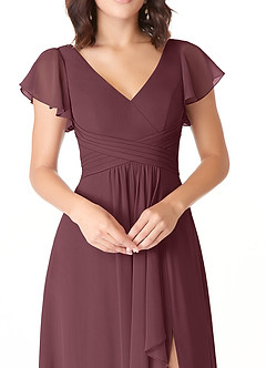 Azazie Omari Bridesmaid Dresses Sangria A-Line Chiffon Dress image5