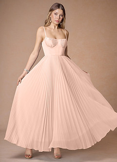 Anita Powder Pink Pleated Maxi Dress image4