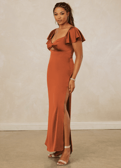 Christian Siriano Bridal for Azazie 1005 Bridesmaid Dresses Cinnamon Sheath Sweetheart Neckline Stretch Satin Dress image11