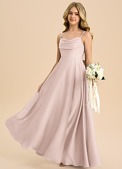 Azazie Bear Junior Klä av A-Line i Stretch Satin Älskling Halsringning image5